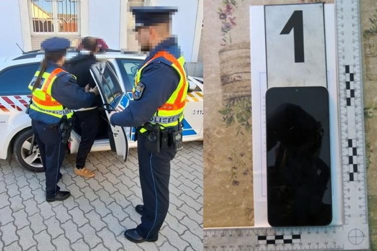 Rablás gyanúja miatt őrizetbe vették.